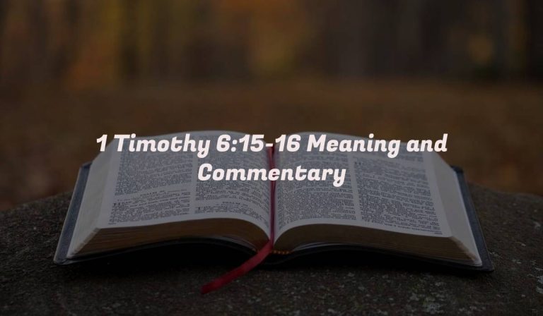 1 Timothy 6:15-16 Meaning and Commentary