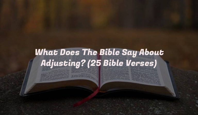 What Does The Bible Say About Adjusting? (25 Bible Verses)