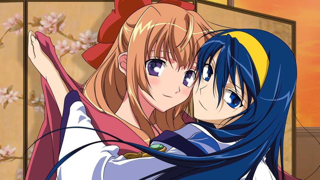 chikane himemiya and himeko kurusugawa (destiny of the shrine maiden)